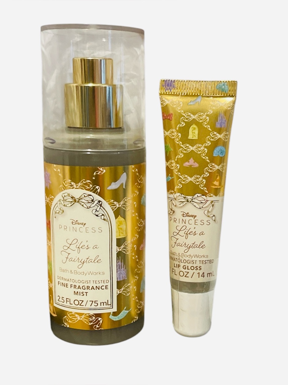 BATH & BODY WORKS DISNEY PRINCESS LIFES A FAIRYTALE FRAGRANCE MIST & LIP GLOSS
